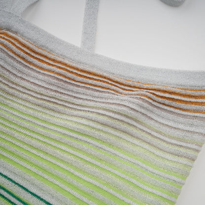 Helene | Sleeveless Halterneck Striped Maxi Dress