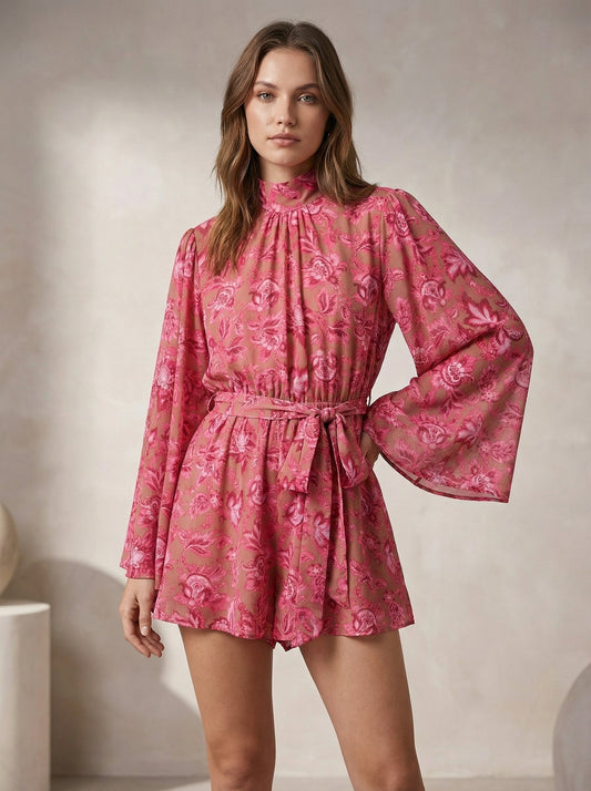 Women's Casual Lightweight Open Back Romper