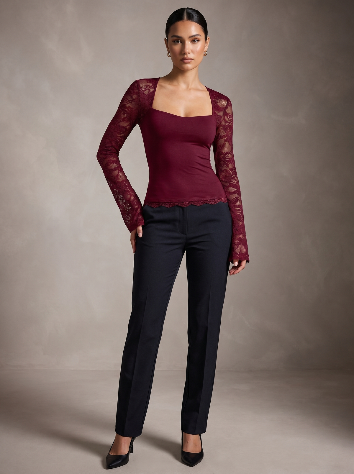 Women's Elegant Lace Crop Top