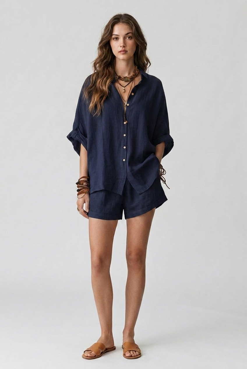 Women's Casual Cotton Two-Piece Summer Outfit