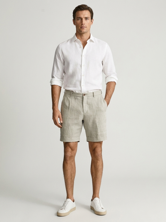 Men's Casual Linen Chino Shorts