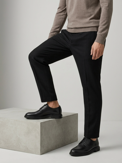 Men's Elegant Leather Lace-Up Derby Shoes