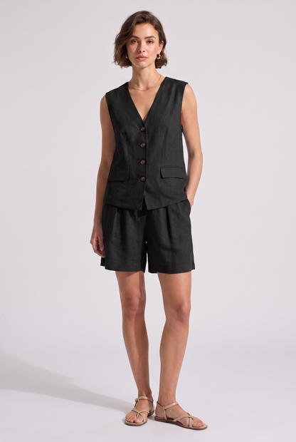 Women's Elegant Cotton Blend Vest Top and Shorts Set