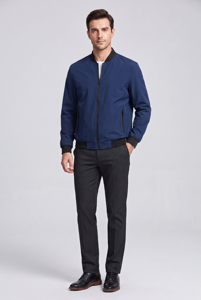 Men's Slim Fit Stand Collar Cotton Jacket
