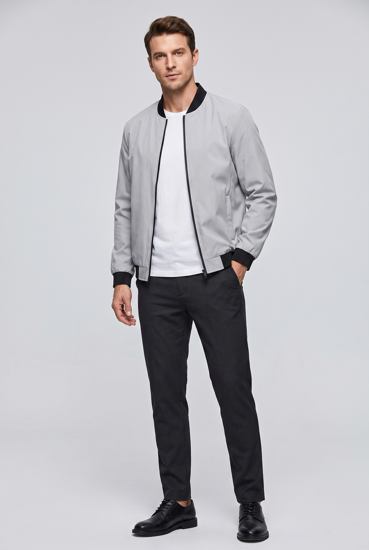 Men's Slim Fit Stand Collar Cotton Jacket