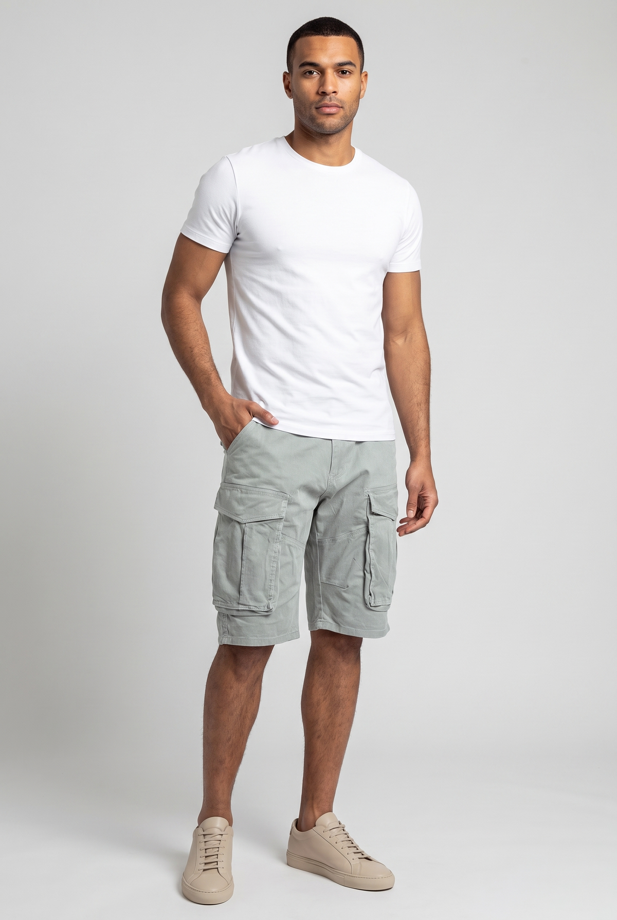 Men's Casual Cotton Cargo Shorts with Loose Fit