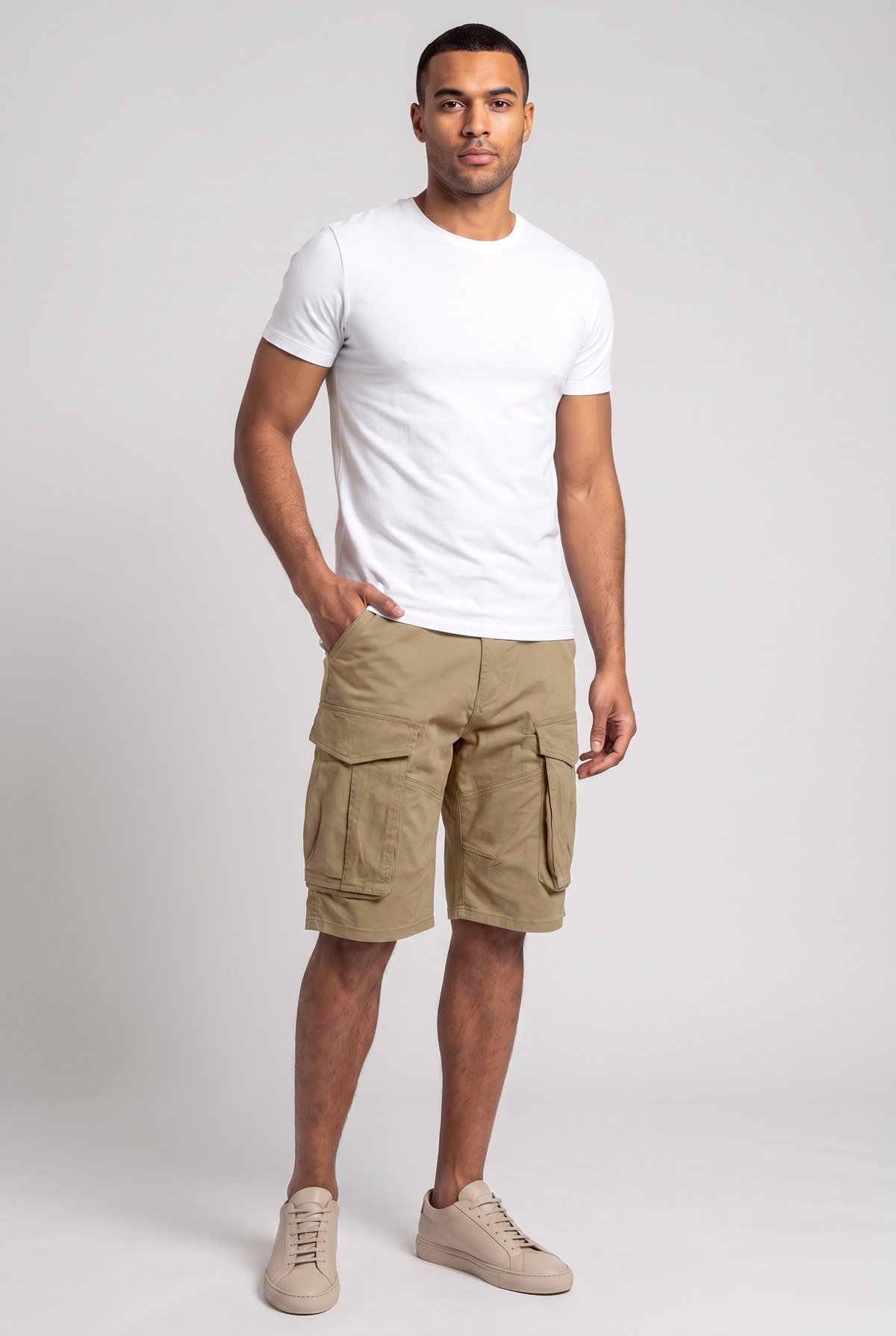 Men's Casual Cotton Cargo Shorts with Loose Fit