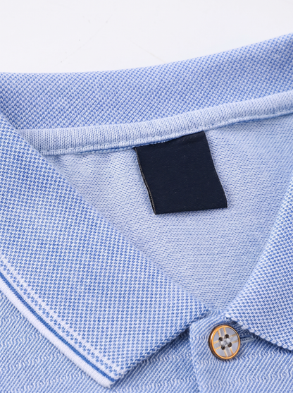 Men's Casual Long Sleeve Cotton Lapel T-Shirt