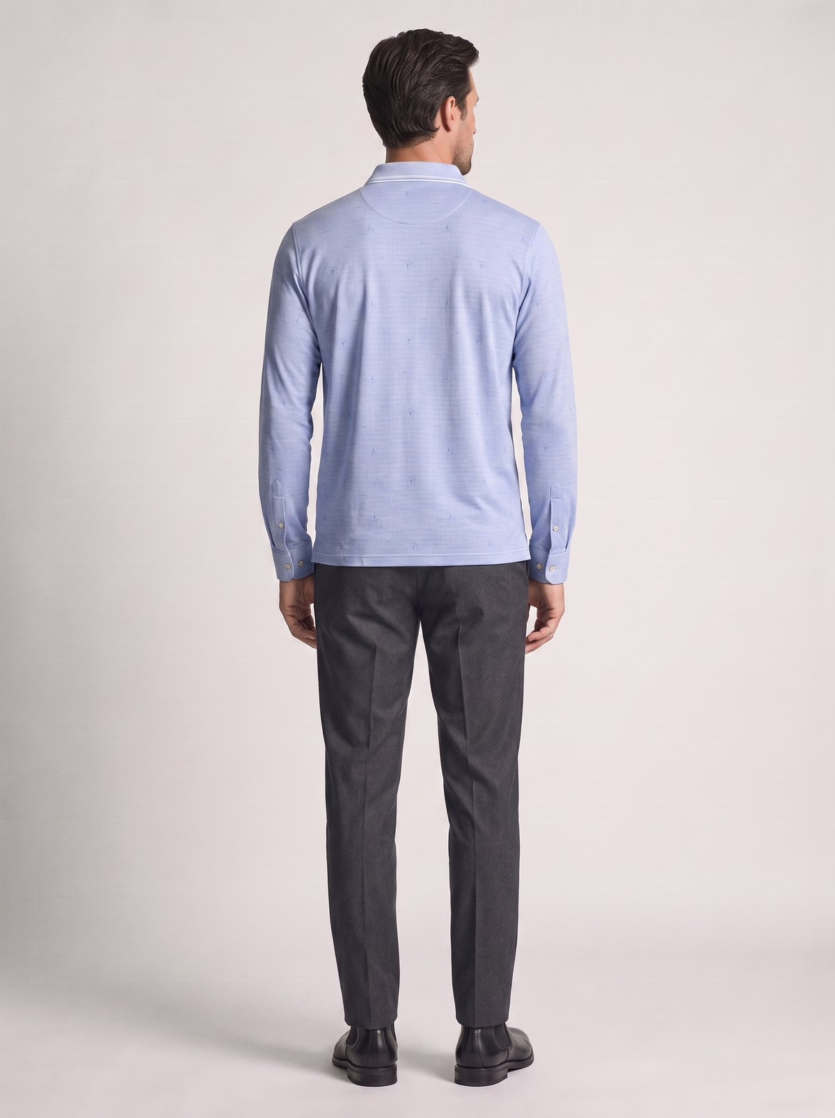 Men's Casual Long Sleeve Cotton Lapel T-Shirt
