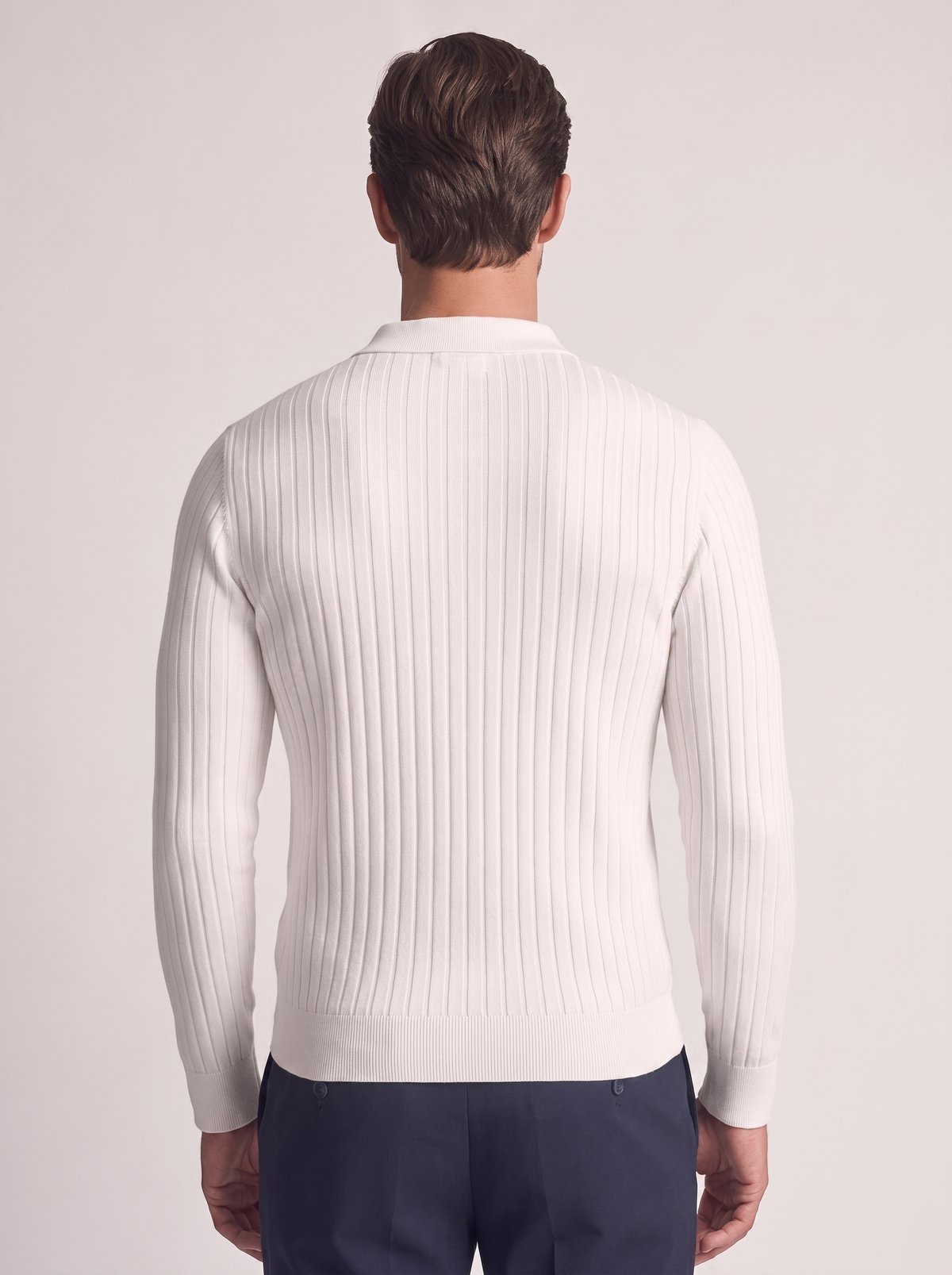 Men's Slim Fit Cotton Long Sleeve Polo Shirt