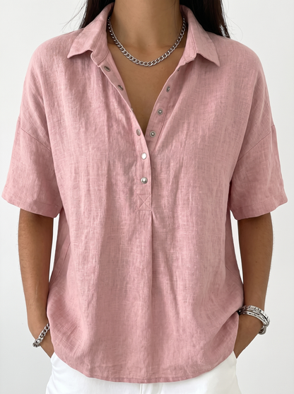 Women's Classic Cotton Collar Button-Up Blouse