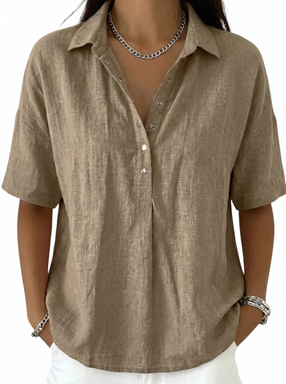 Women's Classic Cotton Collar Button-Up Blouse