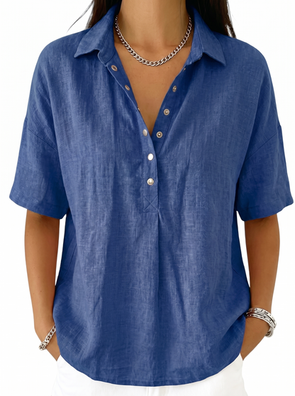 Women's Classic Cotton Collar Button-Up Blouse