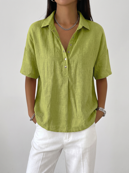 Women's Classic Cotton Collar Button-Up Blouse