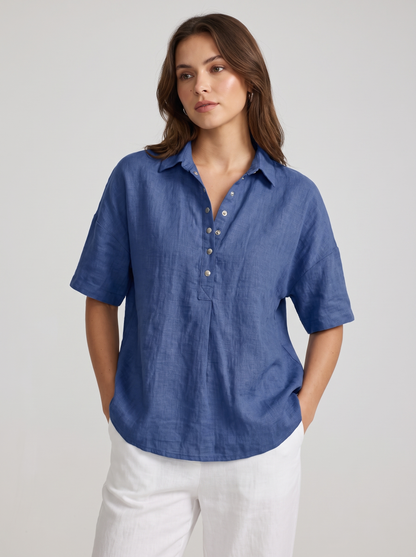 Women's Classic Cotton Collar Button-Up Blouse