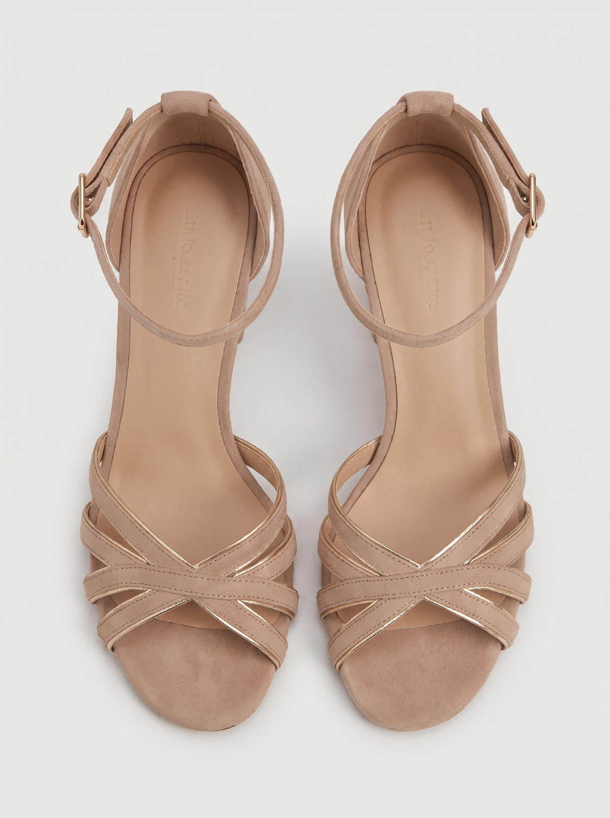 Women's Elegant Leather Peep Toe High Heel Sandals