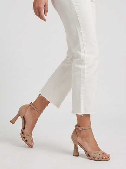 Women's Elegant Leather Peep Toe High Heel Sandals