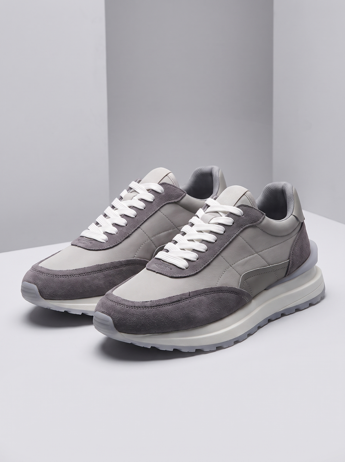 Men's Retro Leather Platform Sneakers