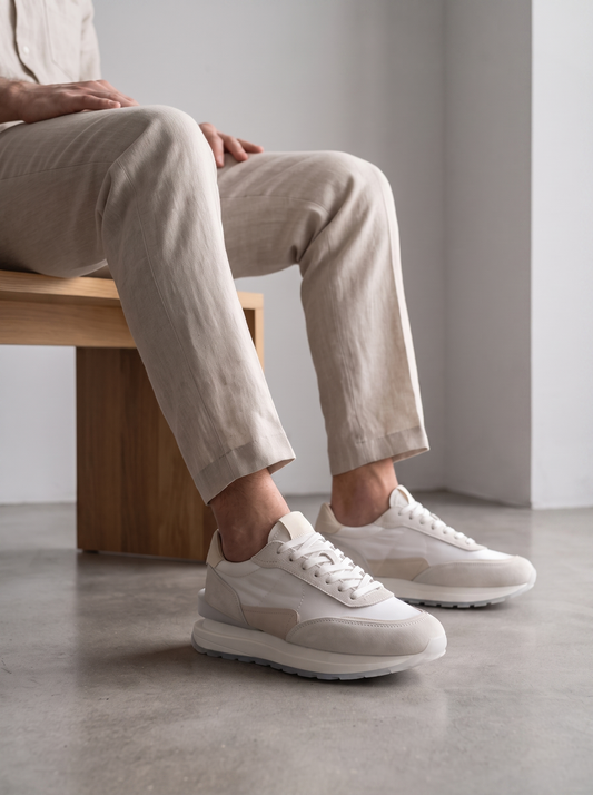 Men's Retro Leather Platform Sneakers