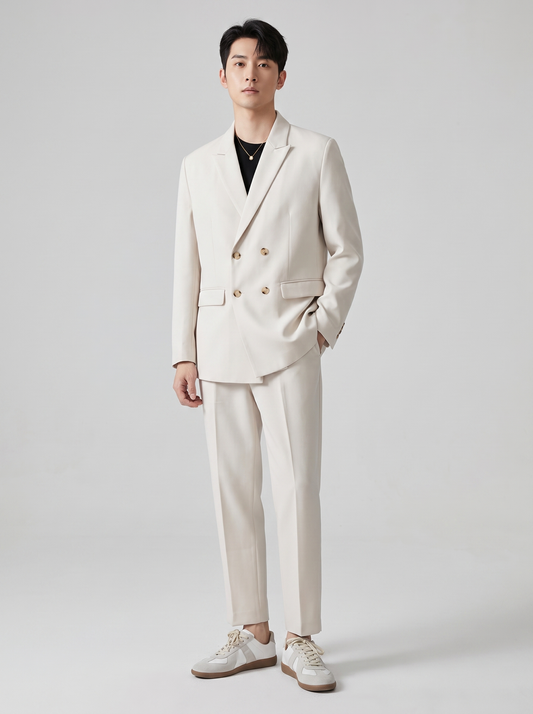 Men's Casual Lightweight Linen Loose Fit Summer Suit Set