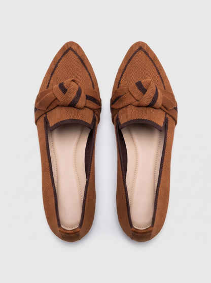Women's Chic Leather Ballet Flats with Button Details