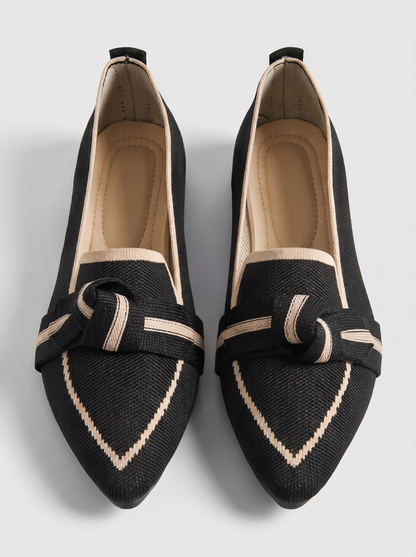 Women's Chic Leather Ballet Flats with Button Details