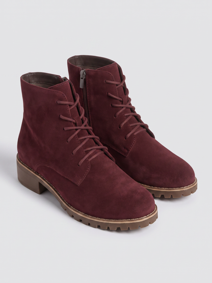 Women's Casual Suede Round Toe Ankle Boots