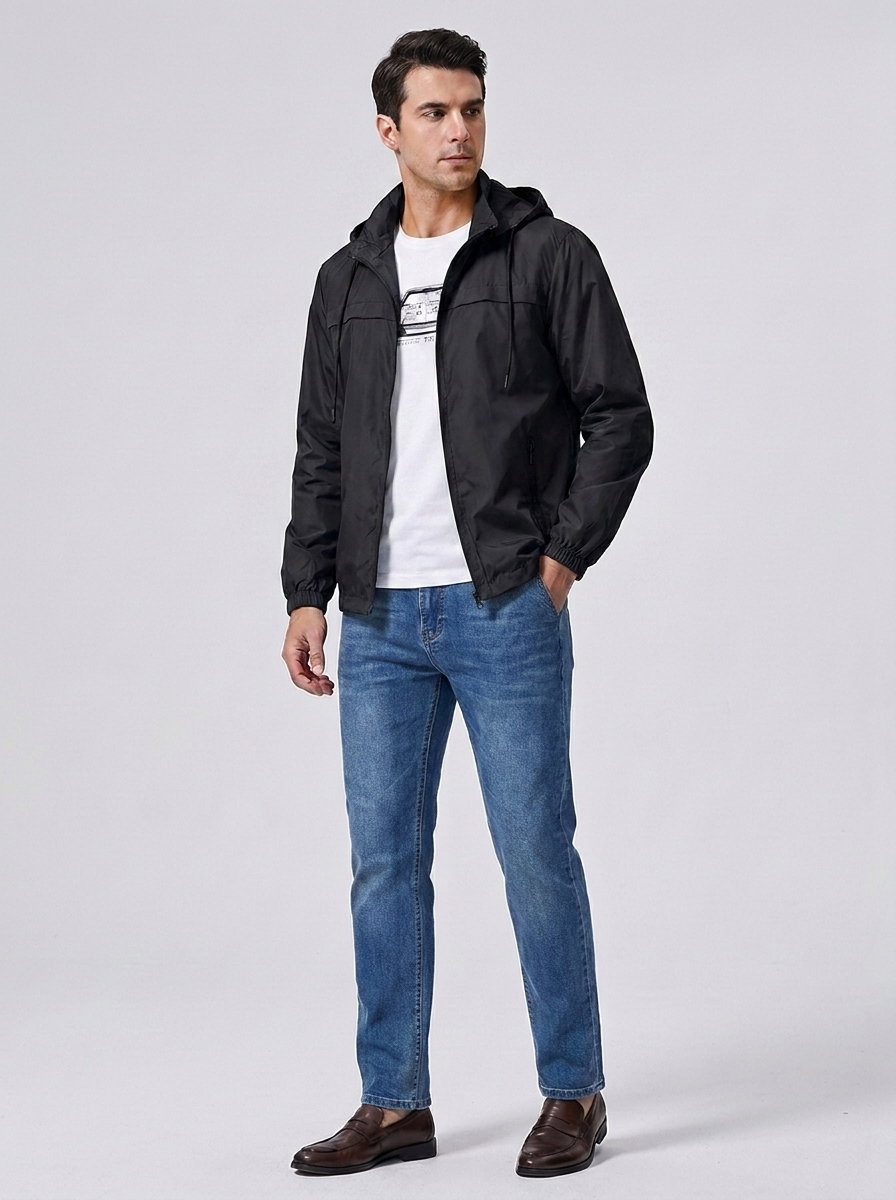 Men's Lightweight Nylon Windbreaker Jacket