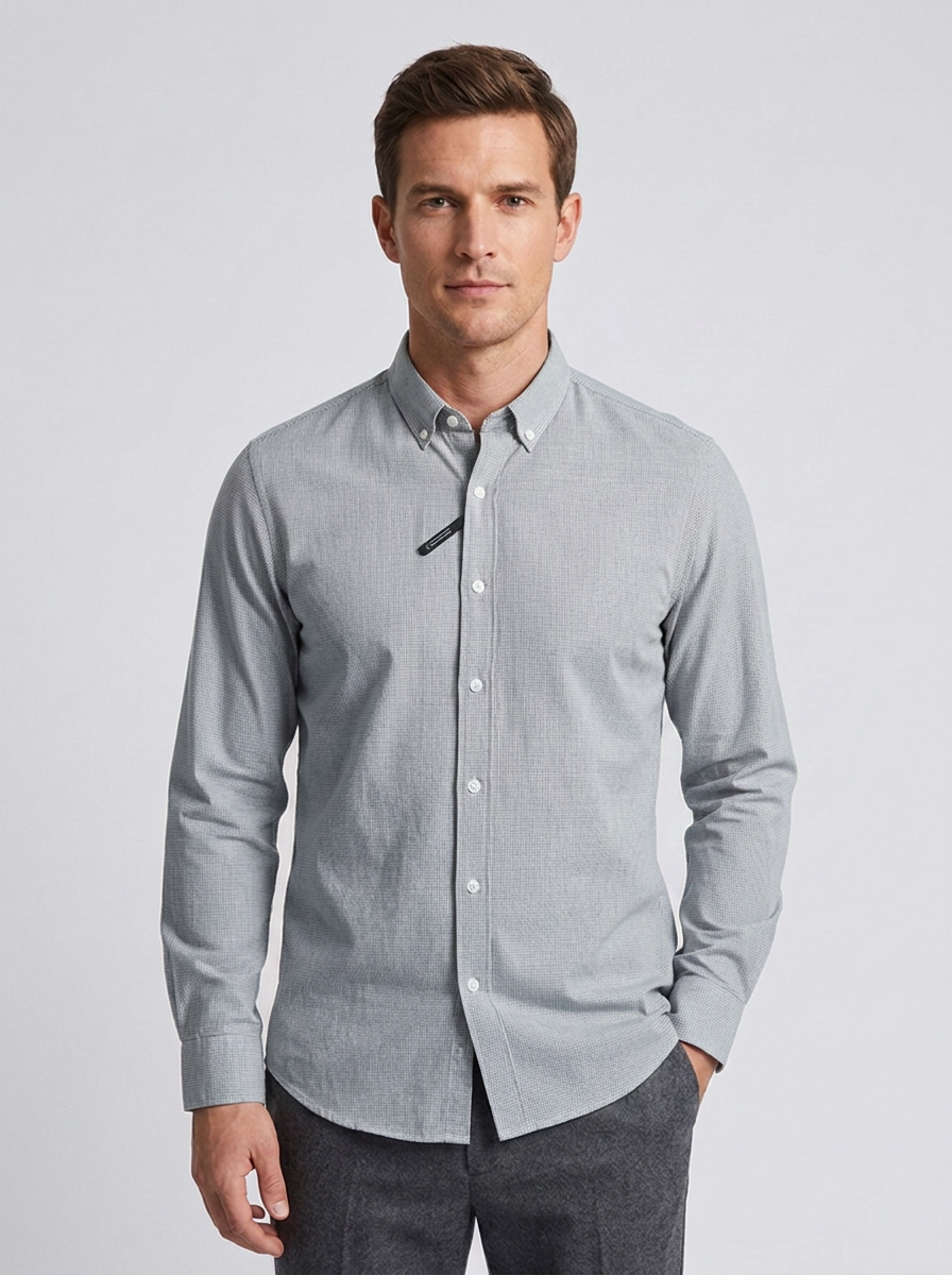 Men's Casual Cotton Button-Up Shirt