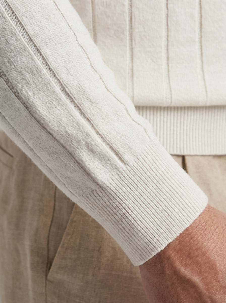 Men's Classic V-Neck Long Sleeve Polo Sweater