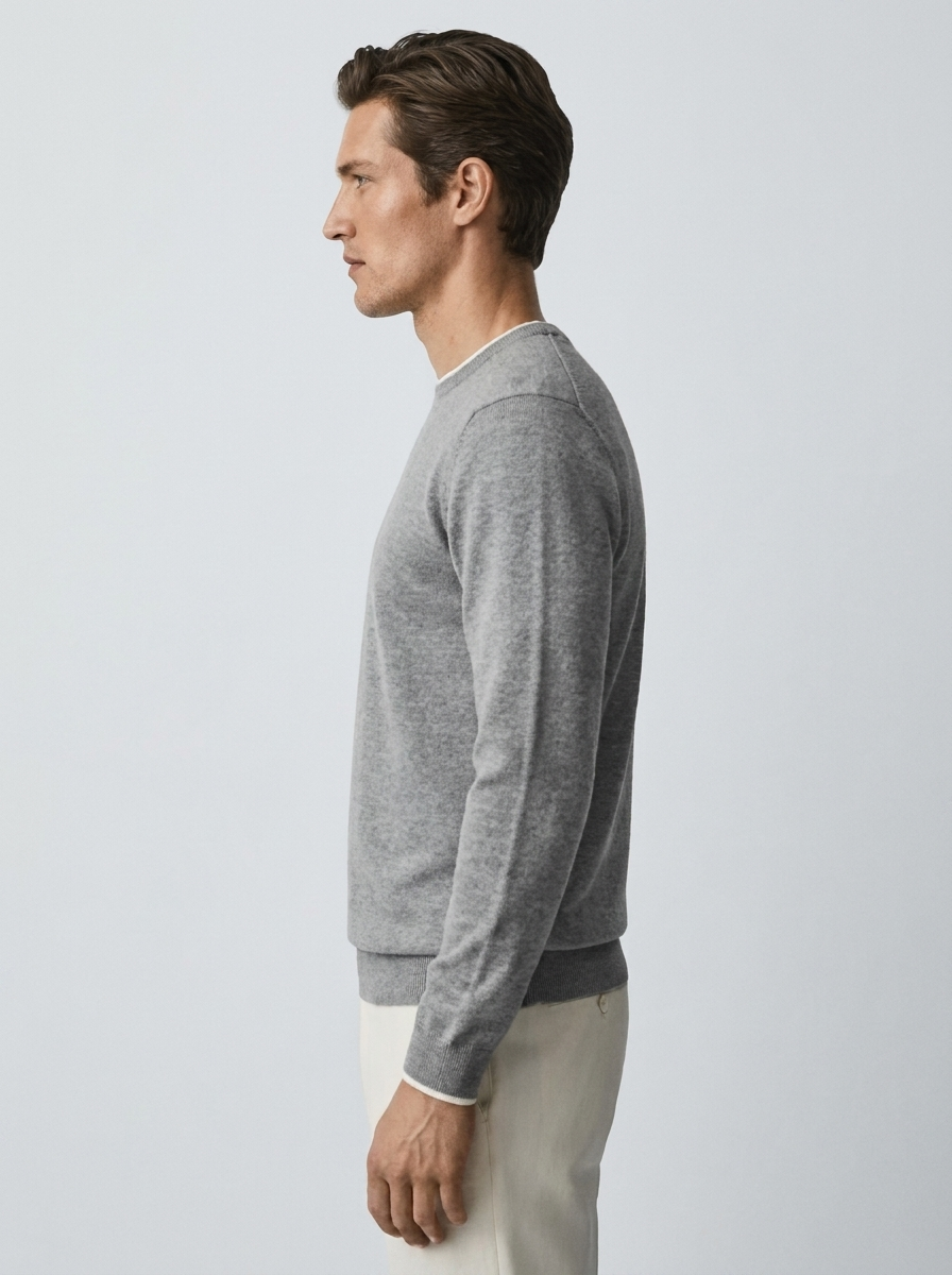 Men's Classic Cotton Round Neck Pullover Sweater