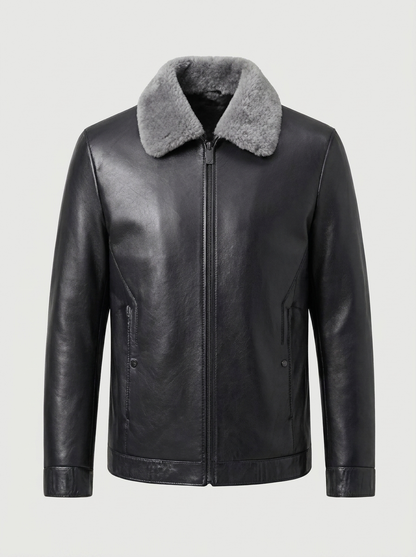 Men's Casual Padded Leather Jacket