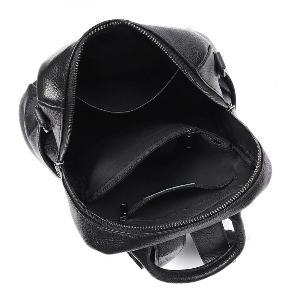 Women's Stylish Leather Backpack with Multiple Compartments
