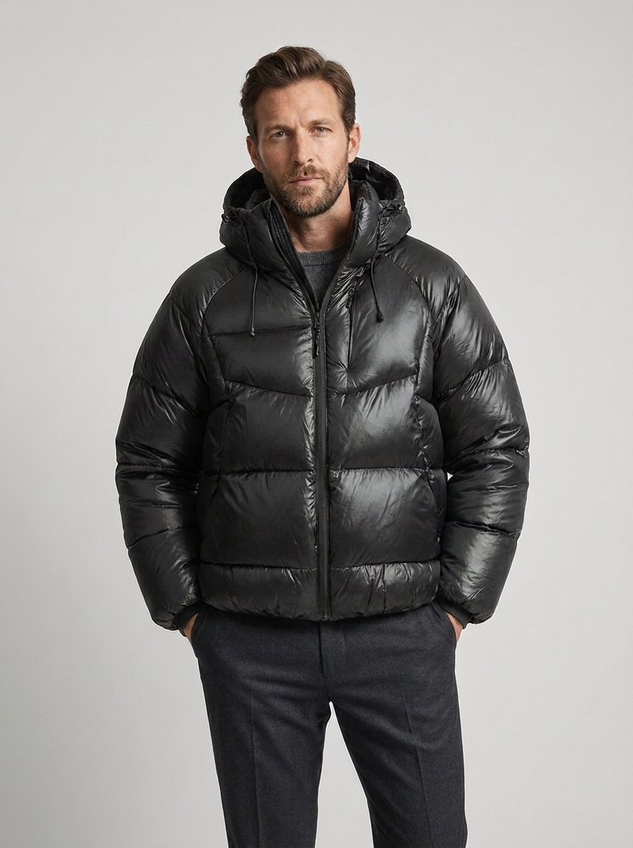 Men's Casual Insulated Down Hooded Puffer Jacket