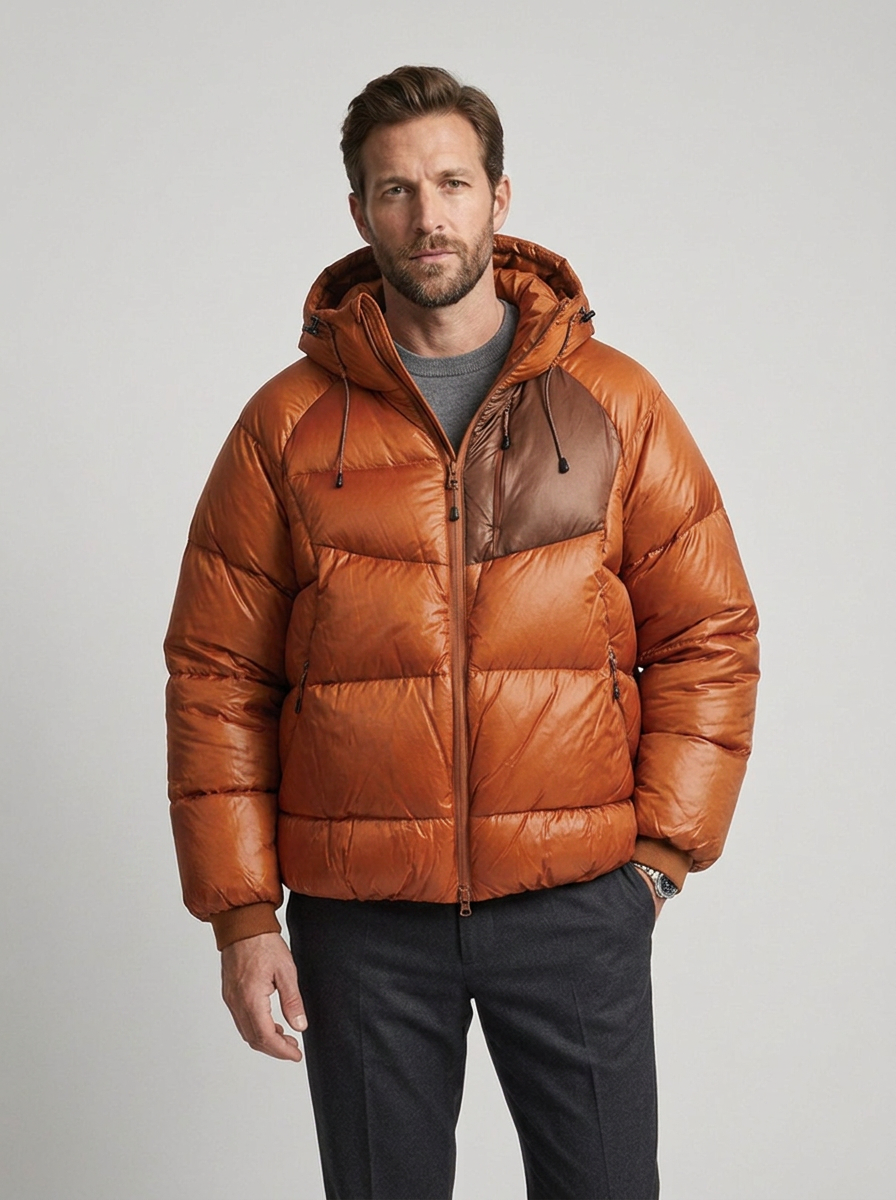 Men's Casual Insulated Down Hooded Puffer Jacket