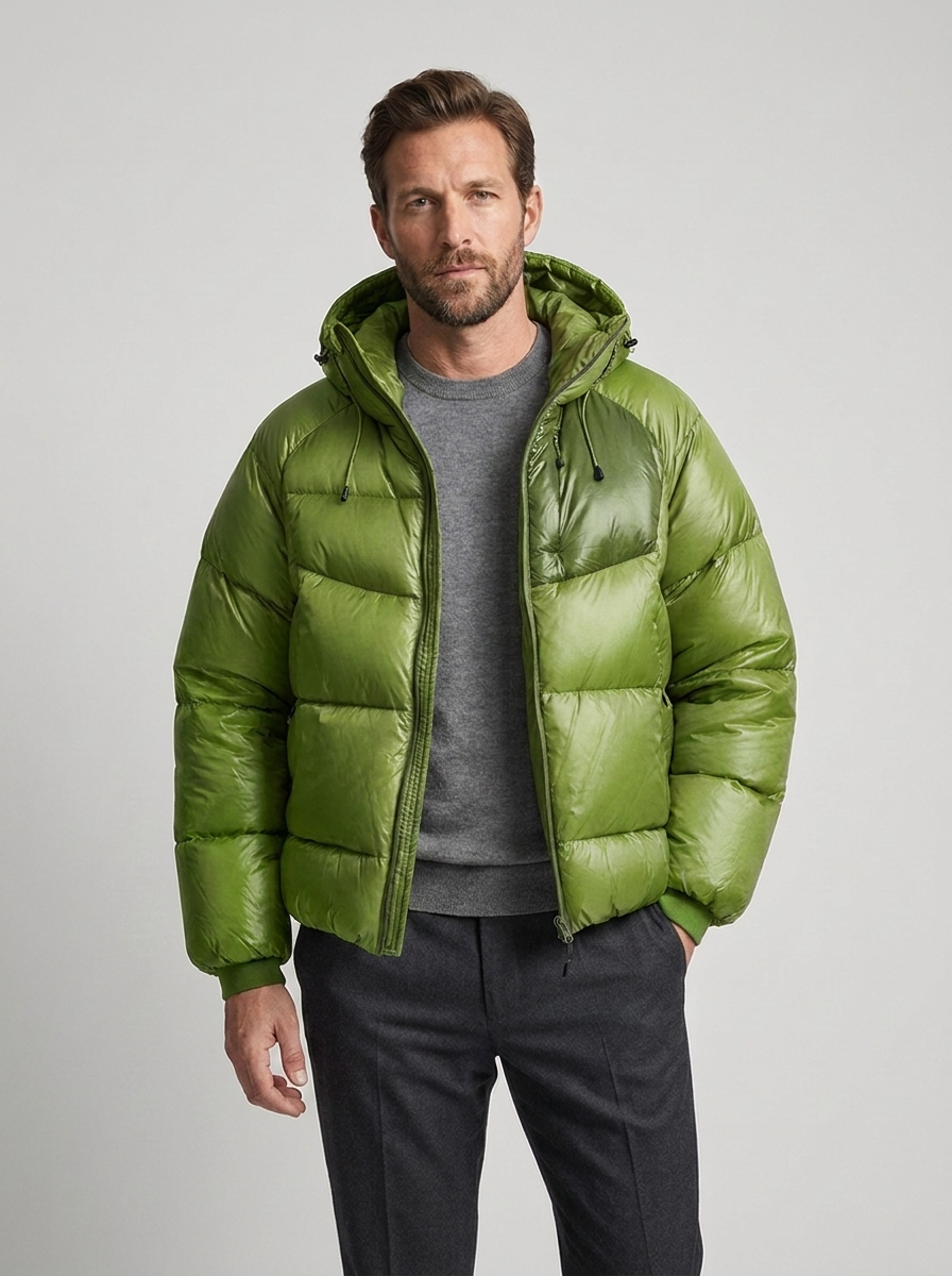 Men's Casual Insulated Down Hooded Puffer Jacket