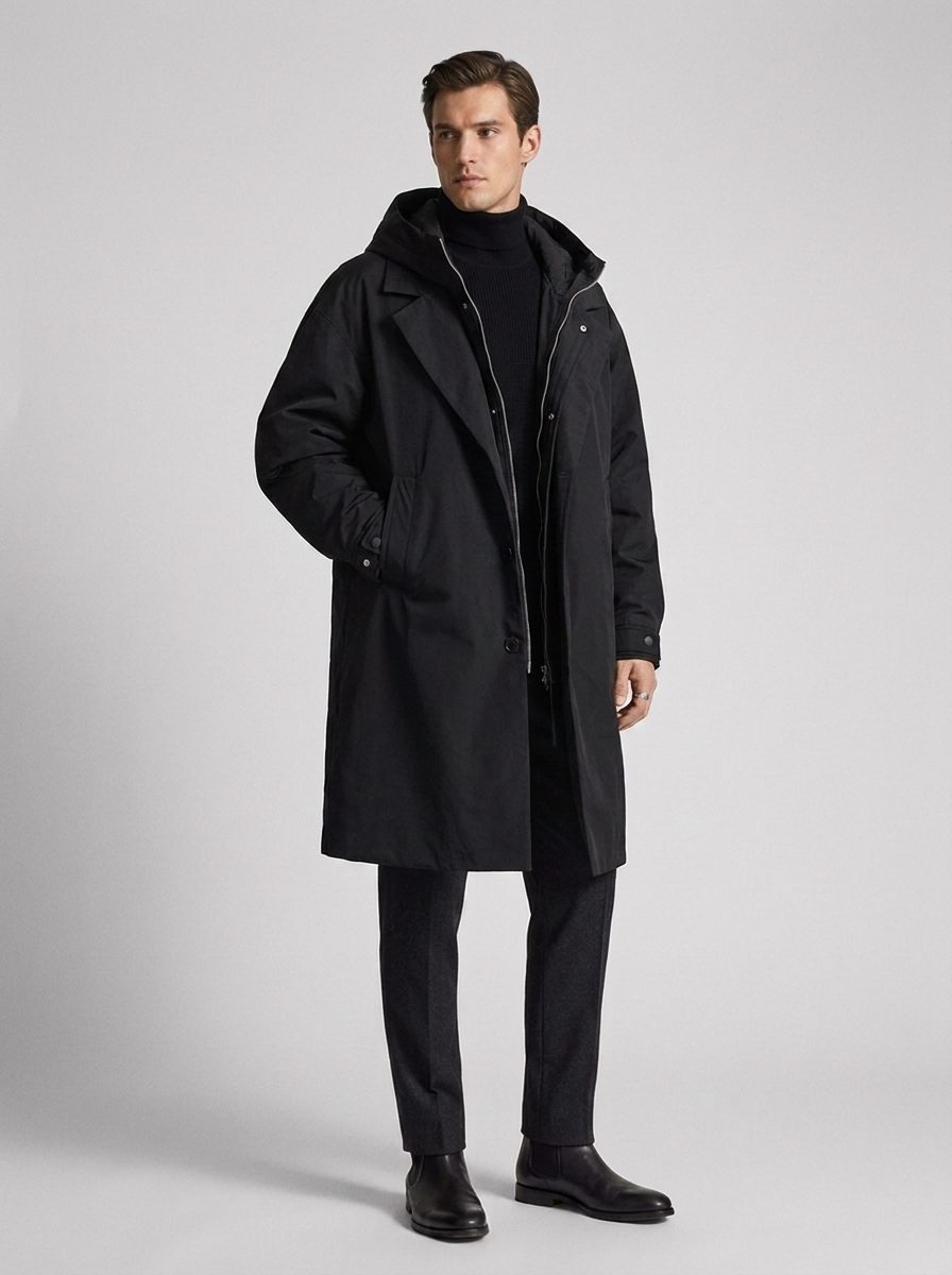 Women's Oversized Thermal Hooded Trench Coat