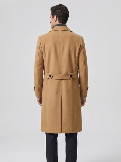 Men's Classic Wool Double Breasted Trench Coat