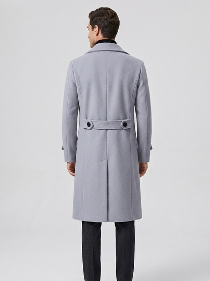 Men's Classic Wool Double Breasted Trench Coat