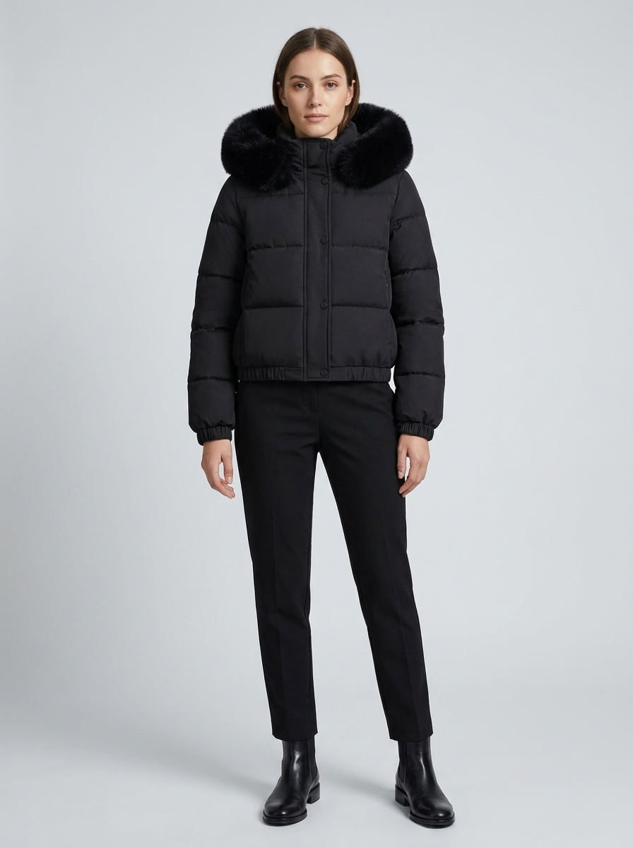 Women's Casual Lightweight Cropped Puffer Jacket