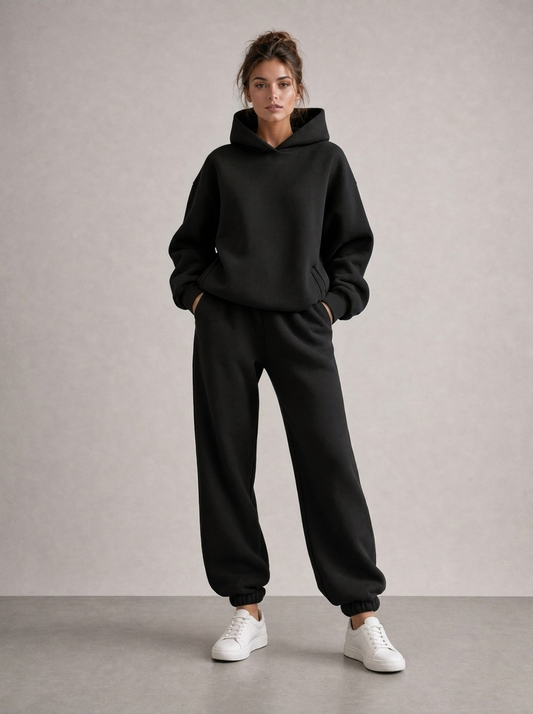 Women's Casual Hooded Cotton Tracksuit Set