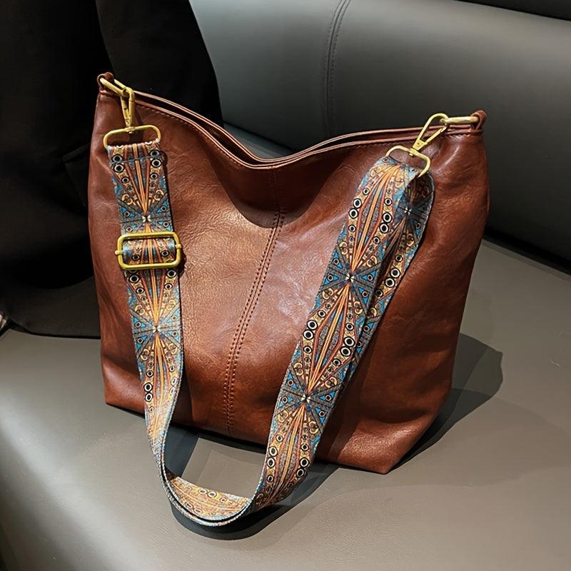 Stylish Cross Body Handbag with Wide Strap