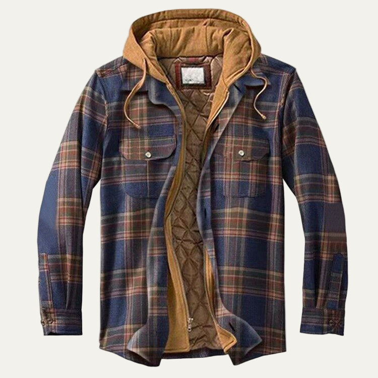 Warm Plaid Hooded Flannel Jacket