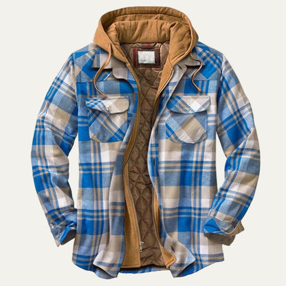 Warm Plaid Hooded Flannel Jacket - OutfitLondon