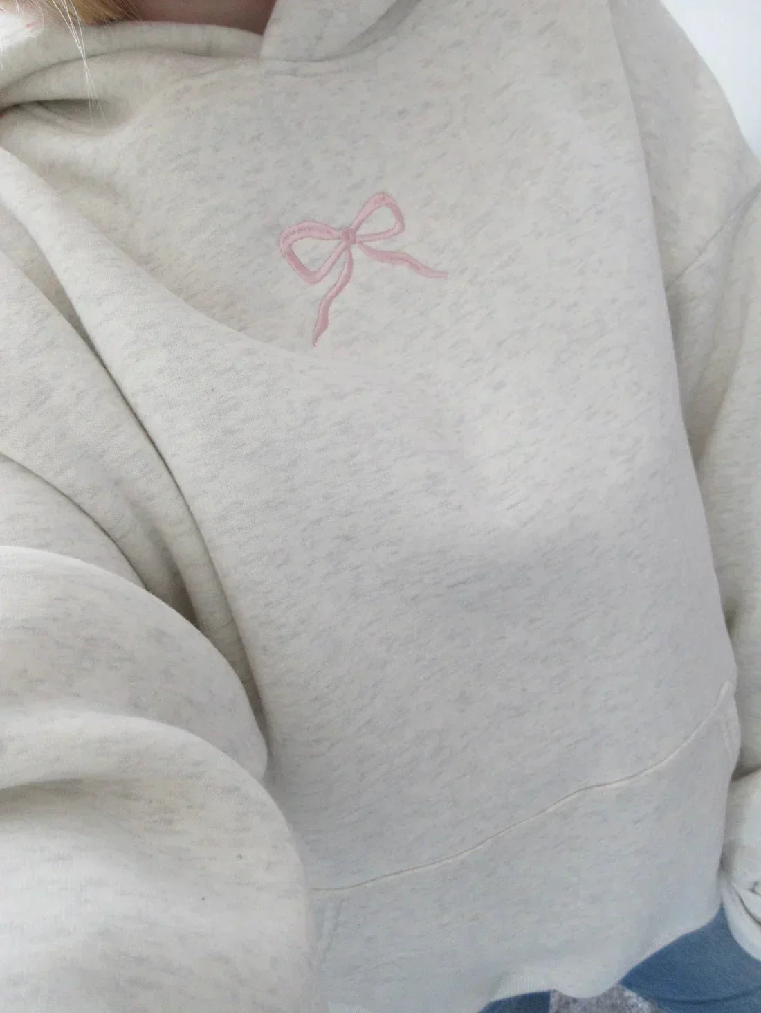 Fashionable Hooded Top with Bow Accent - OutfitLondon