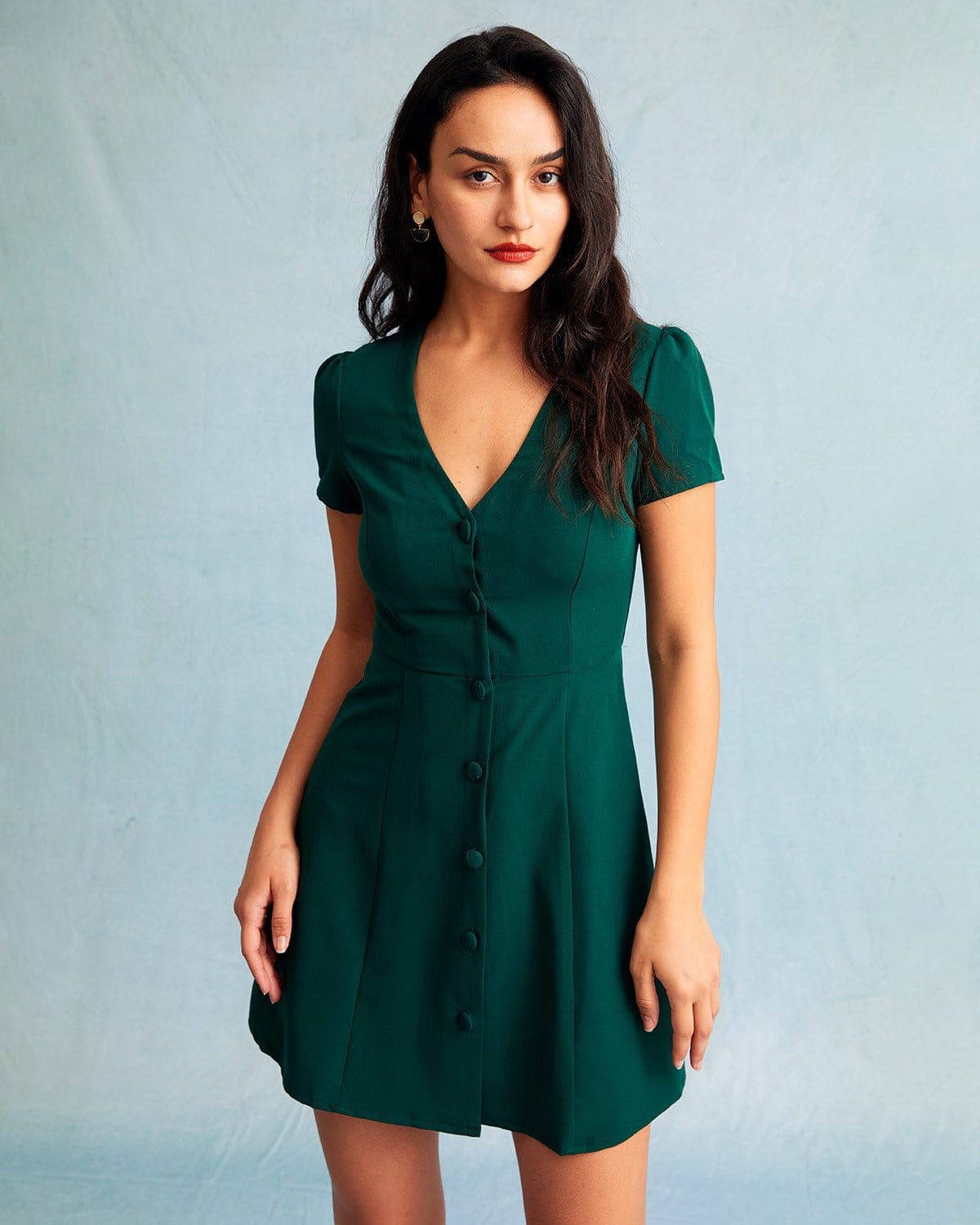 Ida | Relaxed Fit V-Neck Button-Up Summer Dress