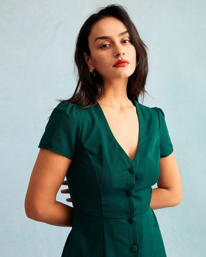 Ida | Relaxed Fit V-Neck Button-Up Summer Dress