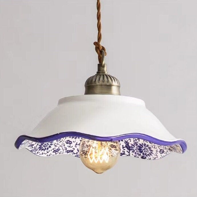 Traditional European Glass Pendant Lamp