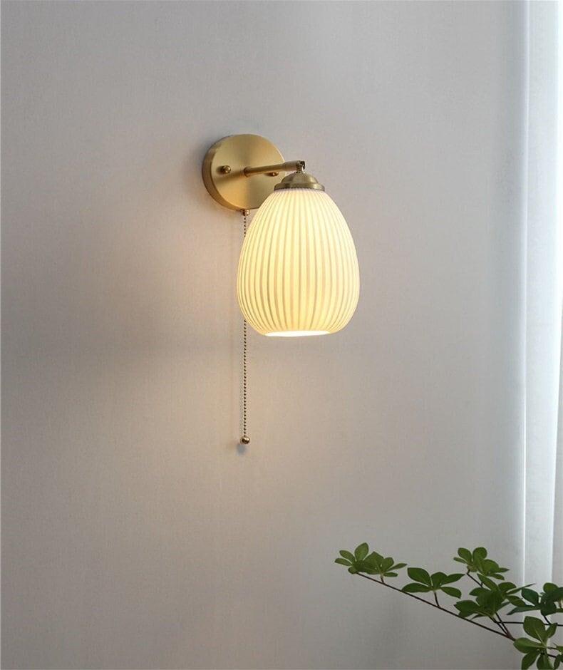 Classic Porcelain Egg Shaped Wall Light with Bulb - OutfitLondon
