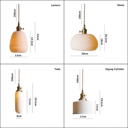 Oriental Design Ceramic Pendant Lamp